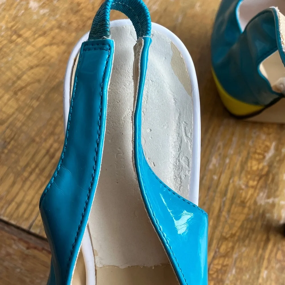 Nicole Lee Vibrant Blue Peep-Toe Heels - Picture 4 of 6